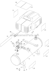Part Location Diagram of N000727SV Porter Cable Tank